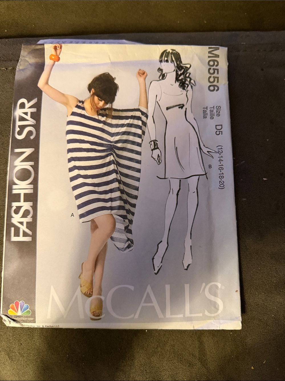 Fashion Star Striped Navy & White Casual Cover-Up Dress Pattern